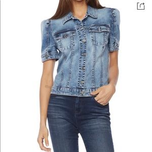 Wash Lab Puff Sleeve Denim Jacket, Small